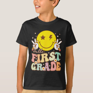 T-shirt Bonjour première année Hippie Sourire visage 1ère