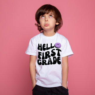 T-shirt Bonjour Première Année Retro 1ère Année Retour à l