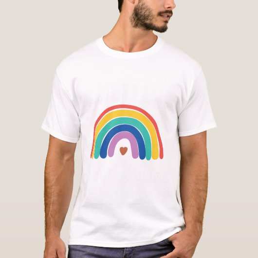 T-shirt Bonjour Première Classe Arc-En-Ciel Coute Retour À (Devant)