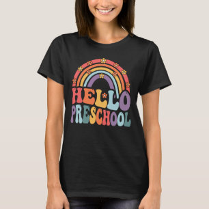 T-shirt Bonjour Préscolaire Boho Arc-En-Ciel Retour À L'Éc