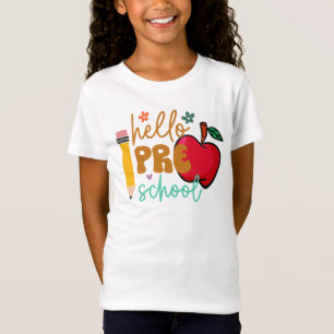 T-Shirt Bonjour préscolaire Premier jour de l'école
