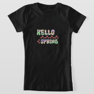 T-Shirt Bonjour Printemps Tee Graphique Floral F