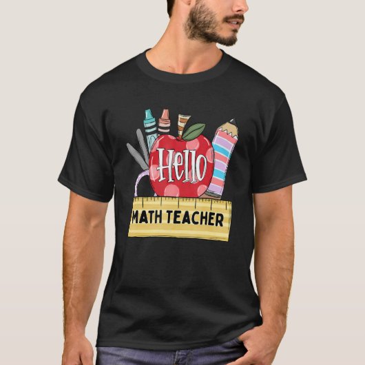 T-shirt Bonjour Prof de Maths Prof de Pomme (Devant)