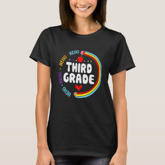 T-shirt Bonjour professeur au crayon de 3e année et élève