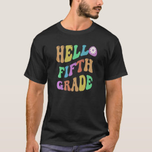 T-shirt Bonjour professeur de cinquième rétro J'enseigne e