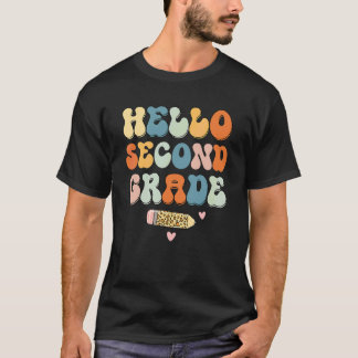 T-shirt Bonjour professeur de deuxième année Retour à l'éc