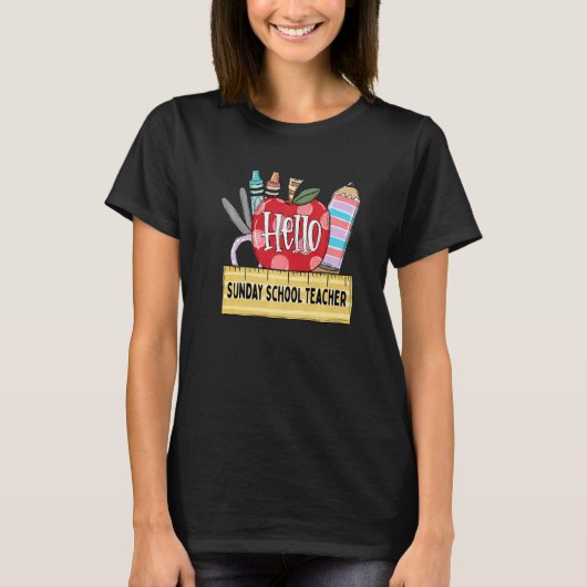 T-shirt Bonjour professeur de l'école du dimanche Profess (Devant)