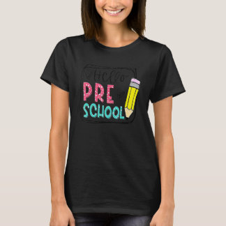 T-shirt Bonjour professeur de maternelle 1 crayon retour à