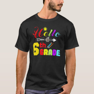 T-shirt Bonjour professeur de sixième année impression léo