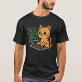 T-shirt Bonjour Purrld Drôle Codeur Chat Codage Programmeu (Devant)