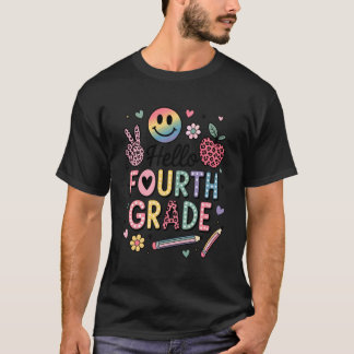 T-shirt Bonjour quatrième année pour filles garçons enseig