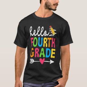 T-shirt Bonjour Quatrième Année Retour À L'École Hommes Fe