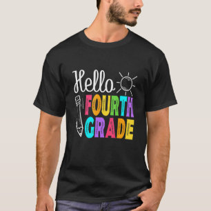 T-shirt Bonjour Quatrième Année Retour À L'École Hommes Fe