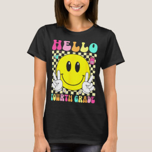 T-shirt Bonjour quatrième année sourire rétro visage retou