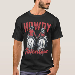 T-shirt Bonjour Saint-Valentin Couple Amour Western Rétro
