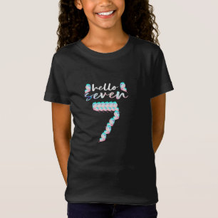 T-Shirt Bonjour Sept 7 ans 7e anniversaire fille 7 ans