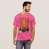 T-shirt Bonjour Singe d'automne Maple Leaf Citrouille d'au (Devant entier)