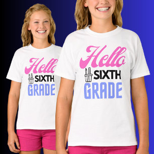 T-shirt Bonjour Sixième Année, Retour À L'École