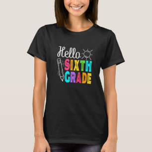 T-shirt Bonjour Sixième Année Retour À L'École Hommes Femm