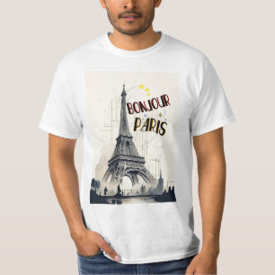 T-shirt Bonjour Skyline Marathon Paris