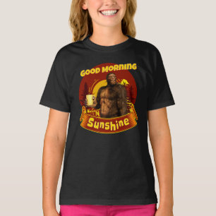 T-shirt Bonjour Soleil Bigfoot Café Humour Art