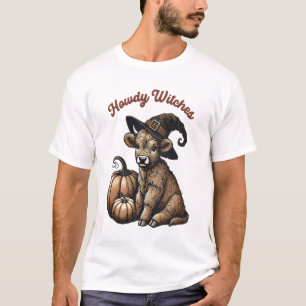 T-shirt Bonjour Sorcières Halloween Highland Cow