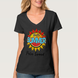 T-shirt Bonjour Summer Para Squad Leopard Cute Jour Dernie