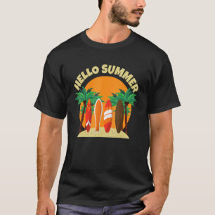 T-shirt Bonjour Summer Surfing Summer Beach vacances_1