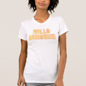 T-shirt Bonjour Sunshine Jaune Orange Rose Style Rétro Tee (Devant)