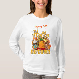 T-shirt Bonjour Texte de Personnaliser d'automne