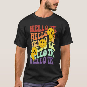 T-shirt Bonjour Tk vibes rétro sourire visage Retour à l'é