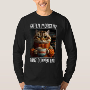 T-shirt Bonjour tout glace mince dictons café