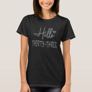 T-shirt Bonjour Trente Trois Mignons Coeurs Tournant 33ème