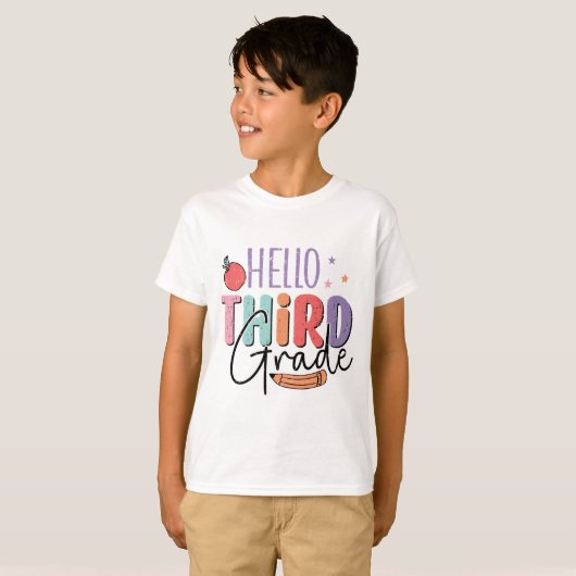 T-shirt Bonjour troisième année (Devant entier)
