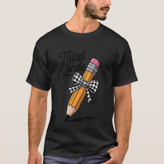 T-shirt Bonjour Troisième Année Crayon Arc Professeur Élèv