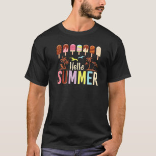 T-shirt Bonjour Vacances Été Crème de glace Professeur Pop