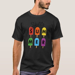 T-shirt Bonjour Vacances Été Cute Ice Lolly Popsicle Hell