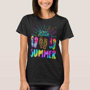 T-shirt Bonjour Vacances Été Flip Flops Plage Vie Filles