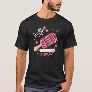 T-shirt Bonjour Vacances Été Glace Crème Popsicle Ice Loll
