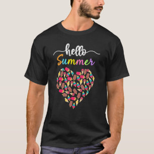 T-shirt Bonjour Vacances Été Glace Crème Popsicle Ice Loll