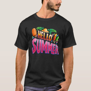 T-shirt Bonjour Vacances Été Glace Crème Popsicle Ice Loll