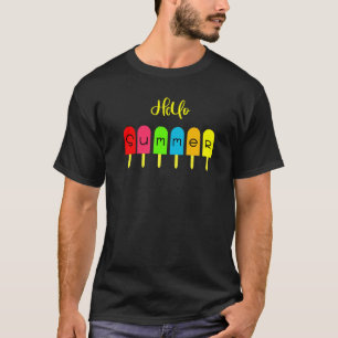 T-shirt Bonjour Vacances Été Glace Crème Popsicle Ice Loll
