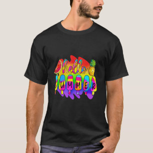 T-shirt Bonjour Vacances Été Glace Crème Popsicle Ice Loll