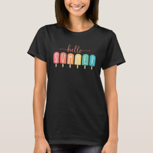 T-shirt Bonjour Vacances Été Glace Crème Popsicle Ice Loll