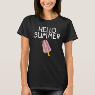 T-shirt Bonjour Vacances Été Glace Crème Popsicle Ice Loll