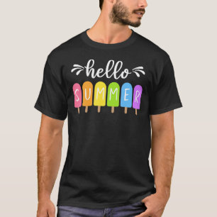 T-shirt Bonjour Vacances Été Glace Crème Popsicle Ice Loll