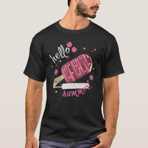 T-shirt Bonjour Vacances Été Glace Crème Popsicle Ice Loll
