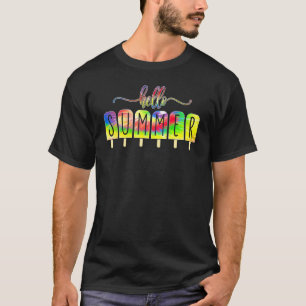 T-shirt Bonjour Vacances Été Glace Crème Popsicle Ice Loll
