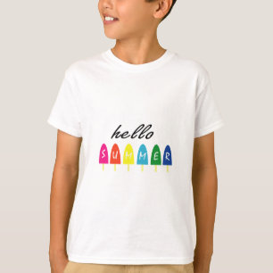 T-shirt Bonjour Vacances Été Glace Crème Popsicle Ice Loll