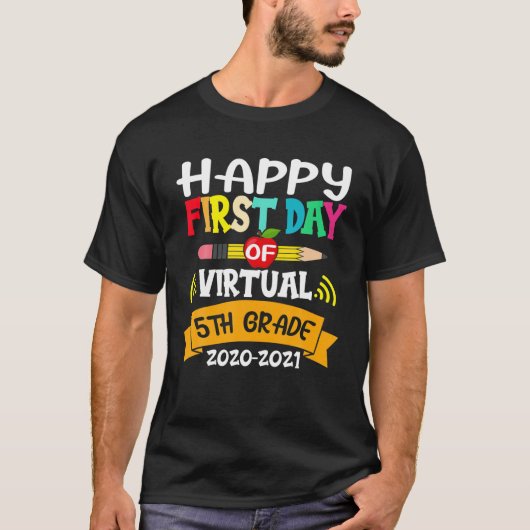T-shirt Bonjour Virtual 5E Grade Squad Funny School (Devant)